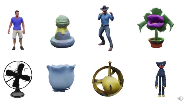 Animated objects generated by TESLA as native 4D Gaussian Splatting